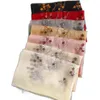 スカーフシルクウールスカーフチェリーブロッサム刺繍女性ファッションショールとラップレディトラベルパシュミナ高品質の冬ネック256y