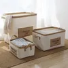 Storage Baskets Protable Laundry Cotton Linen Blanket Clothing Basket Sundries Organizer Wardrobe Folding Laundri Organization 230912