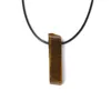 Waxed Rope Irregular Rectangle Natural Stone Rock Necklace Crystal Quartz Gemstone Bar Pendant Necklaces hiphop jewelry