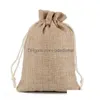 Jewelry Pouches Bags 7X9Cm Burlap Bag Packaging Linen Dstring Pouch Gift Storage Drop Delivery Packing Display Dhlhl