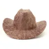 Chapéu de cowboy ocidental estilo étnico chique unissex jazz fedora chapéus de cor sólida impressão aba larga equitação proteção solar chapéu de cowgirl