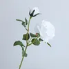 Dekorativa blommor realistiska konstgjorda blomma steg med stam som inte är witing återanvändbara bröllopspo-rekvisita heminredning