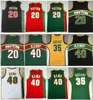 Atacado Melhor Qualidade Vintage 11 Detlef Schrempf Verde Branco Vermelho 20 A Luva Gary Payton 40 Reign Man Shawn Kemp Jersey 34 Ray Allen Camisa