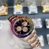 2023New Watchカスタムウォッチ直径40mm 4130ムーブメントパック18Kホワイトゴールドローズ南アフリカトゥルーダイヤモンドリングモーザンドリル940Lステンレス鋼