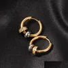 Męskie Hip Hop Hoop Kolczyki Biżuter Women Gold Vintage Earring z Diamond Drop Dostawa DHC0I