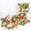 Decoratieve Bloemen 1 st Simulatie Kunstmatige Rotan Nep Wijnstok Petunia Rotans Voor Bruiloft Thuis Feesttafel Hangende Mand Decor