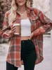 Kvinnors blusar 2023 Toppar Elegant Fashion Autumn Plaid Shirt Casual Oversize Loose Shirts Tunicas Mujer Verano
