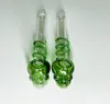 Hand Smoking Pipes Skull Head green Glass Oil Burner Pipe Bubble Chamber and Spiral Shape Smoking Water Pipes