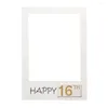 Ramar DIY Pappersbild Cutouts PO Frame Booth Props 1/16/18/21/30/40/50/60 Happy Birthday Party