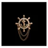 Broches Broches En Gros- Élégant Or Unisexe Anchor Croisières Pour Femmes Hommes Beaux Bijoux Accessoires Cristal Homme Épinglette Bijoux Dro Otm9X