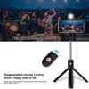 Selfie Monopods 70CM Extendable Bluetooth Selfie Stick Fill Light K10-S Foldable Phone Holders With Rear View Mirror Wireless Shutter Tripods For huawei L230913