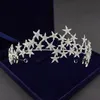 Rhinestone Stars Tiaras Bride Wedding Hair Akcesoria Kryształowa korona tiara ręka norda norka biżuteria do włosów prezent na imprezę