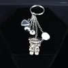 Keychains Tassel Crystal Stainless Steel Key Chains For Women Black Enamel Jewelry Gift Llaveros Para Mujer K77774S07