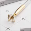 Ballpoint Pens Wholesale Large Diamond Metal Luxury Big Crystal Pen Business Gift Favor Drop Delivery Office School Industrial Writing Dhw9B