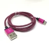 Mix Color 1M 3ft motif serpent Tissu tressé Micro USB Câble Cordon Data Sync Chargeur Câble Câbles de téléphone portable 5 couleurs pour votre choix