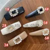 Hair Clips Barrettes Double Letter Barrettes Water Drop Clips Diamond Leather Square Hairpin Women Letters Designer Hairpins x0913