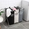 Storage Baskets Dirty Clothes Basket Three Grid Organizer Collapsible Large Laundry Hamper Waterproof Home 230912