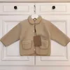designer baby Warm Coats fashion Lambhair Kids Jacket Size 80-120 CM Long sleeved lapel Autumn overcoat for boys girl Sep10