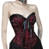 Cinture da donna gilet elasticizzato senza spalline modello in pizzo vintage corsetto ampio corda elastica decorativa con regolazione