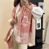 26% OFF New autumn and winter Korean lazy style dual color letter casual scarf women's long reversible shawl outerwear