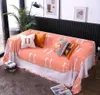 Qualité moderne maison canapé serviette Orange grande marque tricoté couverture mode couverture couvertures anti-poussière