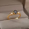 Bandringe Schädel Schädel schwarze Zirkonringe für Frauen Männer Stahl Gold Farbe Finger Ring Paar Hochzeit Boho Schmuck Anillos Mujer R230913