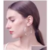 Hoop Huggie Hie 925 Sterling Sier Earring For Women Simple Round Circle Earrings 30Mm-60Mm Size Korean Drop Delivery Jewelry Dhlxb