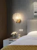 Wall Lamp Nordic Light Luxury Copper Bedroom Bedside Shell Post-Modern Retro Living Room Corridor Aisle Lamps