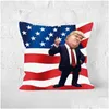 Party Favor 7 colors Linen poduszka er Trump 2024 Rzuć poduszka obudowa US Flag Flag Niepodległość Prezenty domowe sofa sofa