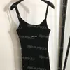 Robe de luxe à bretelles pour femmes, Sexy, Singlet, noire, Slim, charmante, débardeur, été