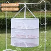 Other Home Storage Organization 7050cm Foldable Drying Fishing Vegetable Fish Net Hanging Rack 13 Layer Clothing 230912