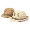 Geniş Memlu Şapkalar 2021 Moda El İşi Kadınlar Yaz Rafya Saman Güneş Hat Boho Beach Fedora Sunhat Trilby Erkekler Panama Cap259G