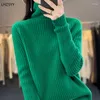 Women's Sweaters LHZSYY Autumn Winter Pure Wool Turtleneck Knit Base Shirt Loose All-match Warm Tops Cashmere Pullover