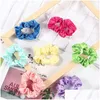 Couvre-chef Accessoires pour cheveux 60 pcs / lots Vintage Scrunchie Pack Stretchy Femmes Bandes élastiques Fille Clips en caoutchouc Cravates Porte-queue 230313 Dr Dh5Ha