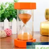 Overige klokaccessoires 1Pc Mini Zandloper Zandloper 5/10Min/15Min/20Min/30Min Zand Klok Timers Kinder Desktop Timer Decoraties Dh8Ir