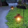 Retro Solar Lantern for Garden Decoration Outdoor Waterproof Light Vintage Solar Lamp with Tungsten Bulb Ornament for Patio Yard