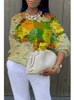 女性のパーカー特大の秋の服の女性スウェットシャツ長袖のクルーネック女性プルーバーヴィンテージプリントルーズ