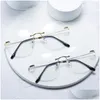Modne okulary przeciwsłoneczne ramy Oylan Metal Ramka Przezroczyste okulary kobiety Niebieskie światło blokujące okulary krawędziowe okulary przezroczyste soczewki dh5qo