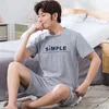 Ropa de dormir para hombre Conjuntos de pijamas de algodón de verano Moda Pantalón corto casual Manga superior Pijama Pantalones cortos a rayas Ropa de dormir de talla grande para hombres Trendyol