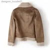 Hommes Fourrure Fausse Fourrure Veste Femme Hiver Faux Shearling Peau De Mouton Faux Vestes En Cuir Dame Épais Chaud Daim Agneaux Moto Marron Manteaux Mujer Chaqueta 230309 L23091