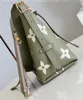 Explosion Borse da donna M46672 CarryAll PM borsa in pelle terrosa edizione bicolore design semplice elegante fascino etichetta borchie borsa a tracolla nuova kaki crema granulata Francia