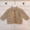 designer baby Warm Coats fashion Lambhair Kids Jacket Size 80-120 CM Long sleeved lapel Autumn overcoat for boys girl Sep10