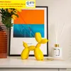 Estatuetas decorativas resina cão artesanato galvanoplastia balão mobiliário decoração para casa moderna sala de estar desktop decoração animal ornamento zz