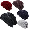 Berets leve acrílico macio vintage malha crânio boné oversized baggy slochy beanie chapéus para homens preto marrom escuro vermelho marinho cinza