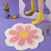 Tapis imitation cachemire tapis de sol mignon fleur rose salle de bain absorbant antidérapant salon tapis pour enfants