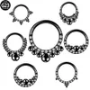 Titan Piercings Industrial Nose Ring Zircon Woman gångjärn Segment Tragus septum Brobskör örhängen Industrial Sexig kroppsmycken