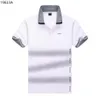 Polo lettre décontracté court hommes mode lâche revers demi manches hommes vêtements T-shirt