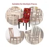 Chair Covers 2023 Christmas Stretch Cover For Dining Room Santa Claus Xmas Kitchen El Home Decorative Spandex Slipcover Seat