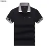 Polo lettre décontracté court hommes mode lâche revers demi manches hommes vêtements T-shirt