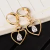 Dangle Earrings 2023 Heart For Women Big Shape Crystal Gold Large Austrian Crystals Jewellery